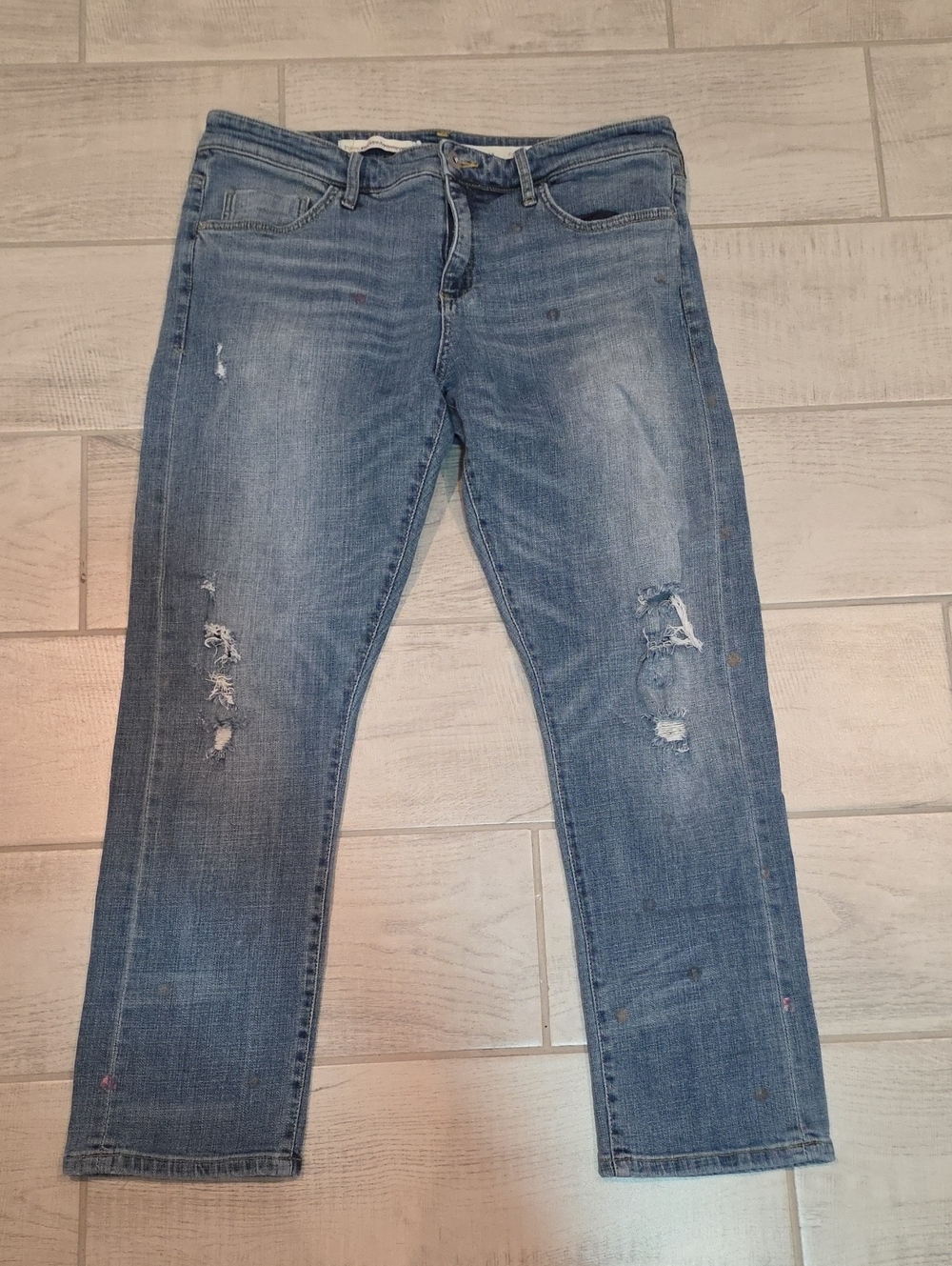 Anthropologie Pilcro &‎ the Letterpress Hyphen Jeans Women's Size 31 Dots